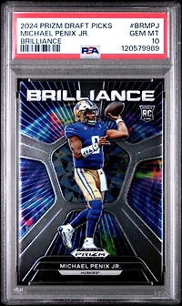 2024 Panini Prizm Draft Picks Brilliance Brmpj Michael Penix Jr. PSA 10
