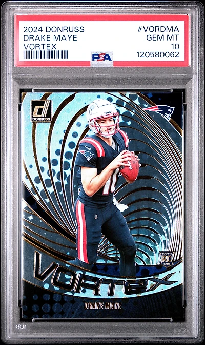 2024 Panini Donruss Vortex Vordma Drake Maye PSA 10