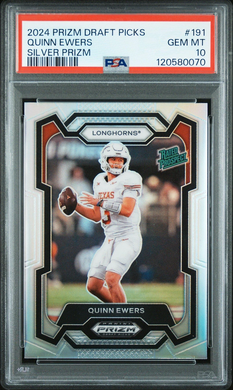 2024 Panini Prizm Draft Picks 191 Quinn Ewers Silver Prizm PSA 10