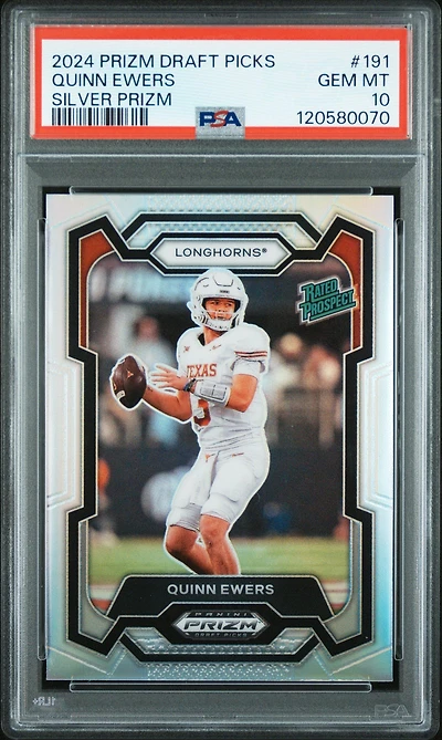 2024 Panini Prizm Draft Picks 191 Quinn Ewers Silver Prizm PSA 10