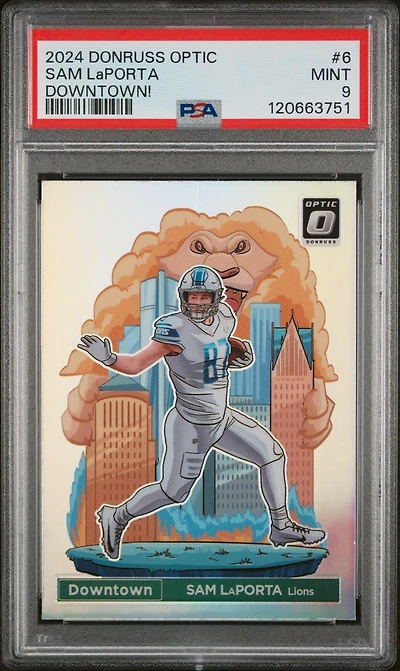2024 Panini Donruss Optic Downtown! 6 Sam Laporta PSA 9