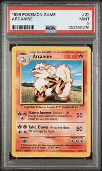 1999 Pokemon Game 23 Arcanine PSA