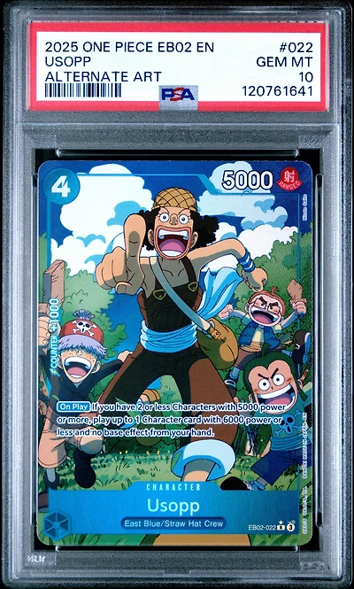 2025 One Piece Eb02-extra Booster -anime 25th Collection- 022 Usopp Alternate Art PSA 10