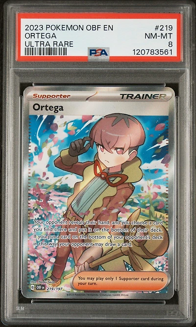 2023 Pokemon Obf En-obsidian Flames 219 Ortega Ultra Rare PSA 8