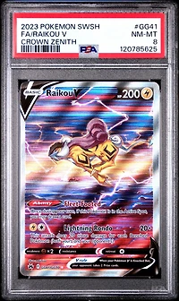 2023 Pokemon Sword And Shield Crown Zenith Gg41 Full Art/raikou V PSA 8