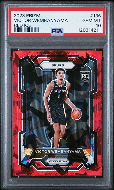 2023 Panini Prizm 136 Victor Wembanyama Red Ice PSA
