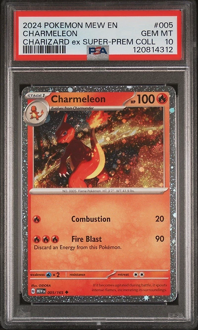 2024 Pokemon Mew En-151 005 Charmeleon Charizard Ex Super-premium Collection PSA