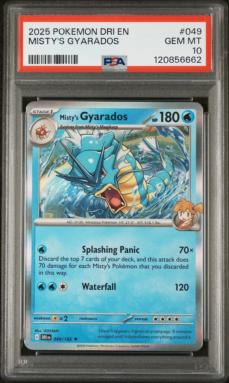 2025 Pokemon Dri En-destined Rivals 049 Misty's Gyarados PSA