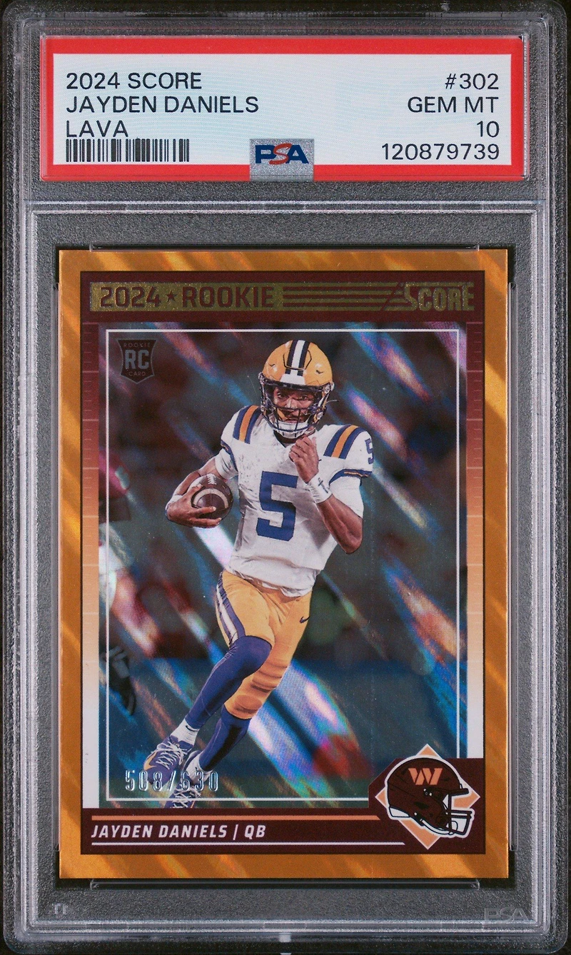 2024 Panini Score 302 Jayden Daniels Lava PSA 10