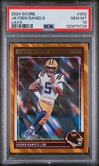 2024 Panini Score 302 Jayden Daniels Lava PSA 10