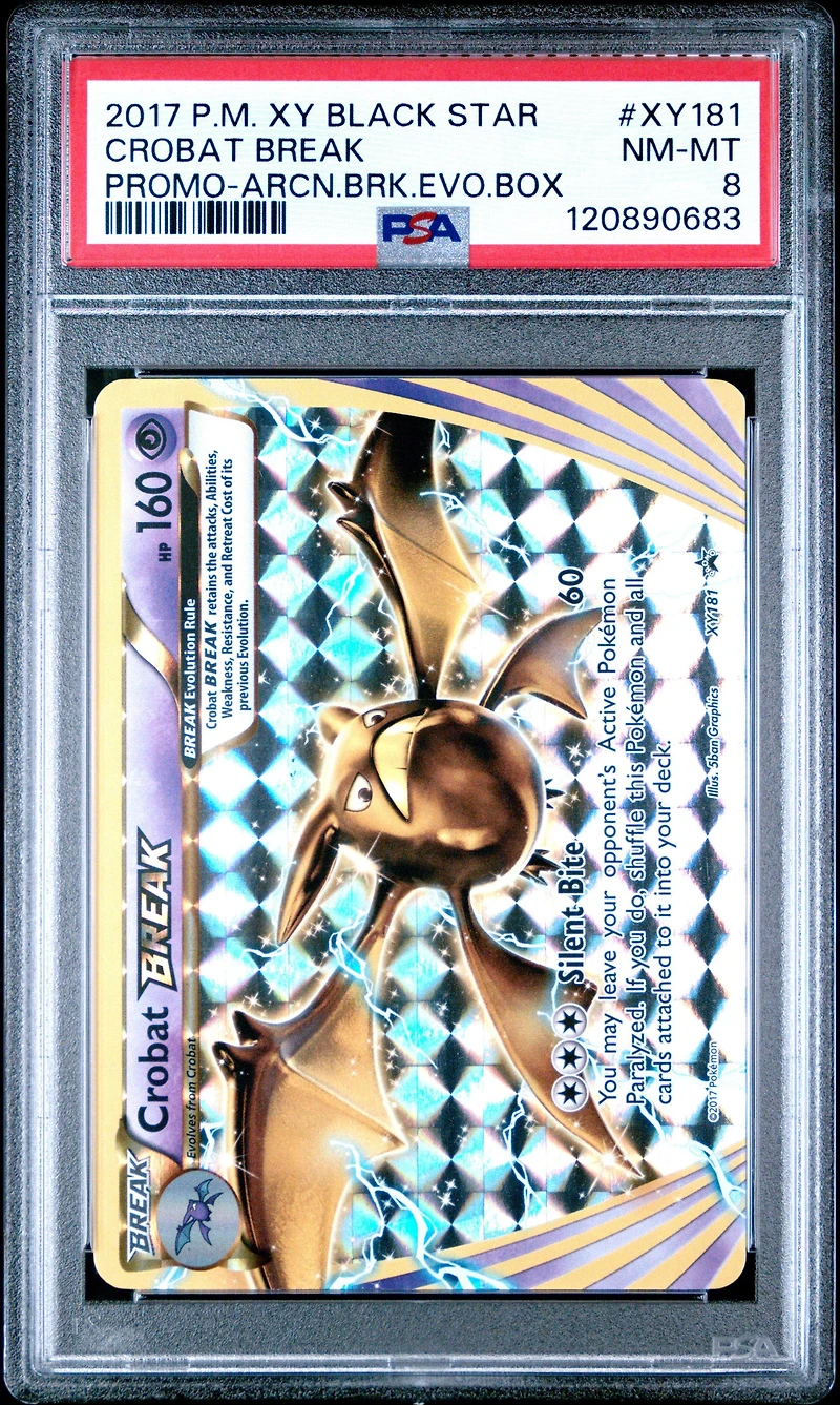 2017 Pokemon Xy Black Star Promo Xy181 Crobat Break Arcanine Break Evolution Box PSA 8