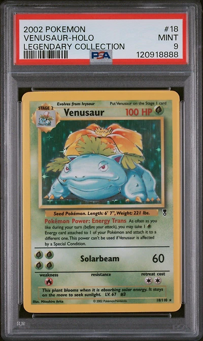 2002 Pokemon Legendary Collection 18 Venusaur-holo PSA
