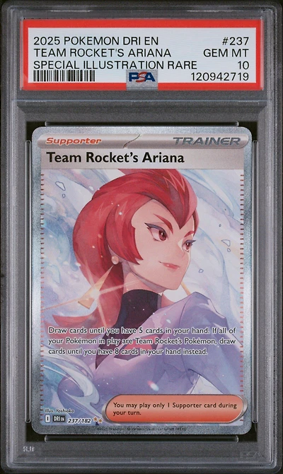 2025 Pokemon Dri En-destined Rivals 237 Team Rocket's Ariana Special Illustration Rare PSA