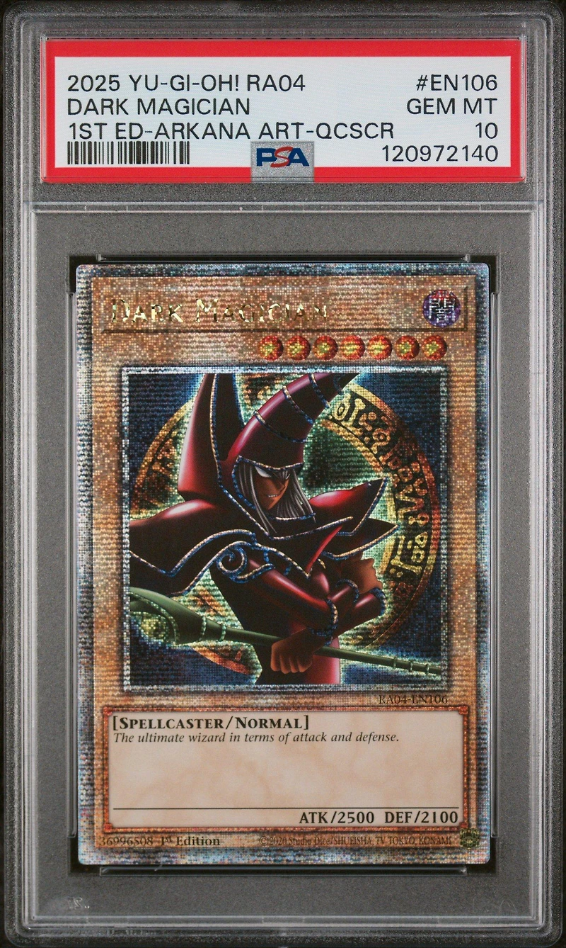 2025 Yu-gi-oh! Ra04-quarter Century Stampede En106 Dark Magician 1st Edition-arkana Artwork-quarter Century Secret Rare PSA 10