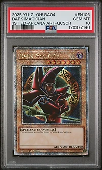 2025 Yu-gi-oh! Ra04-quarter Century Stampede En106 Dark Magician 1st Edition-arkana Artwork-quarter Century Secret Rare PSA 10