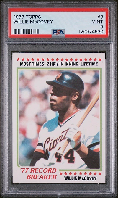 1978 Topps 3 Willie Mccovey PSA 9