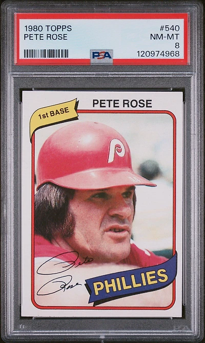 1980 Topps 540 Pete Rose PSA 8