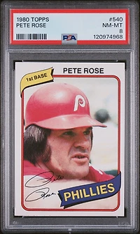 1980 Topps 540 Pete Rose PSA 8