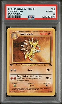 1999 Pokemon Fossil 41 Sandslash 1st Edition PSA