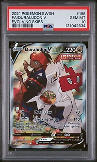 2021 Pokemon Sword & Shield Evolving Skies 198 Full Art/duraludon V PSA 10