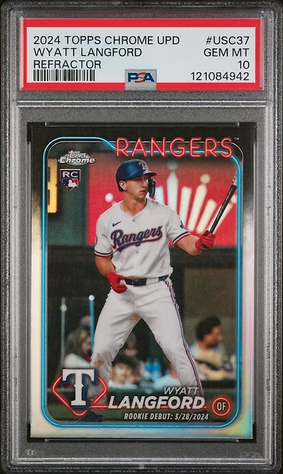 2024 Topps Chrome Update Usc37 Wyatt Langford Refractor PSA 10