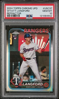 2024 Topps Chrome Update Usc37 Wyatt Langford Refractor PSA 10