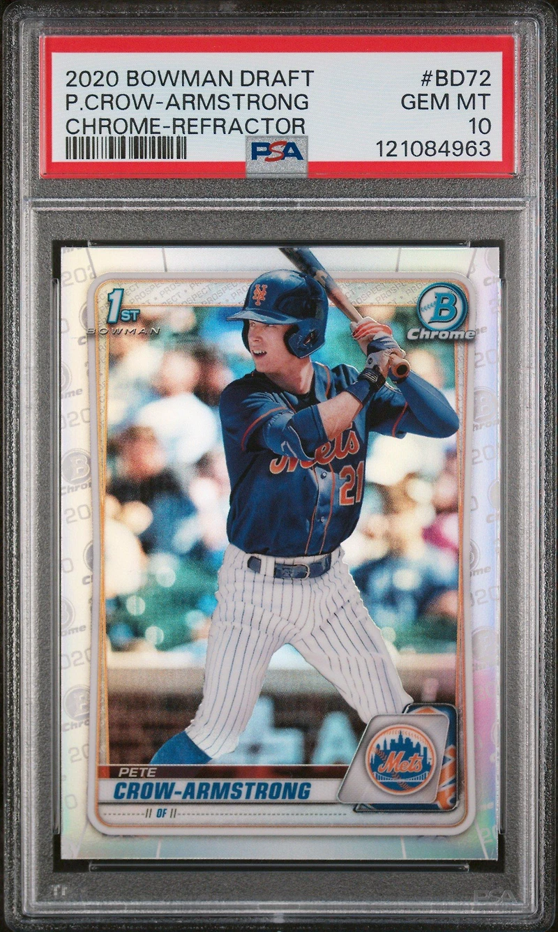 2020 Bowman Draft Bd72 Pete Crow-armstrong Chrome-refractor PSA 10
