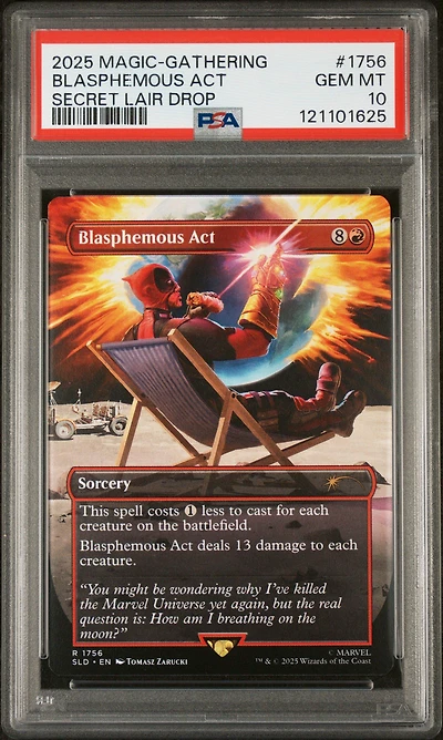 2025 Magic The Gathering Secret Lair Drop 1756 Blasphemous Act PSA 10