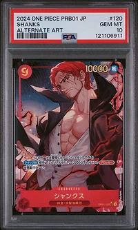 2024 One Piece Japanese Prb01-premium Booster -one Piece Card The Best- 120 Shanks Alternate Art PSA 10