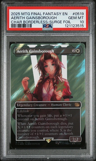 2025 Magic The Gathering Final Fantasy 0519 Aerith Gainsborough Character Borderless-surge Foil PSA