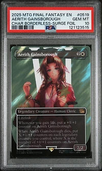 2025 Magic The Gathering Final Fantasy 0519 Aerith Gainsborough Character Borderless-surge Foil PSA