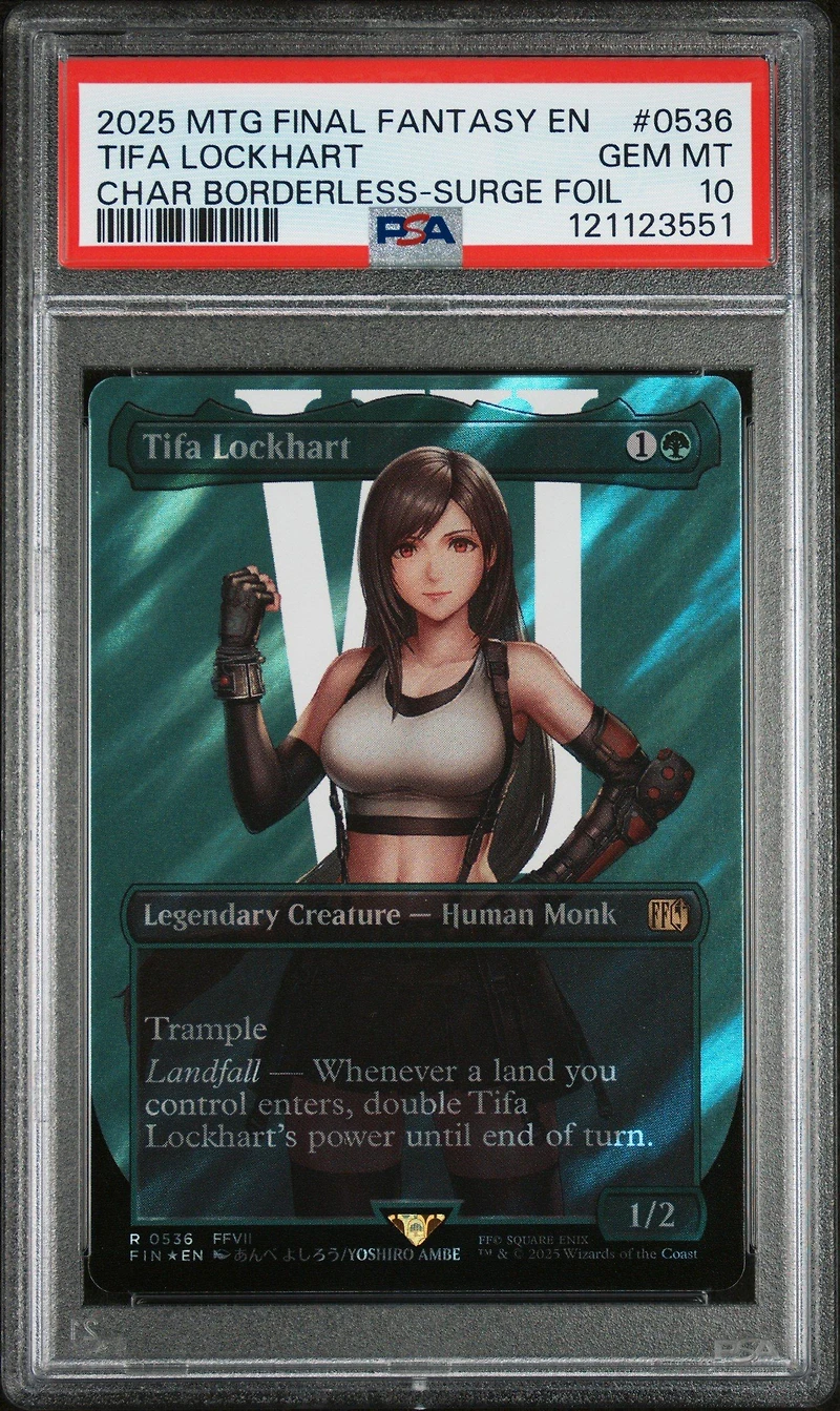 2025 Magic The Gathering Final Fantasy 0536 Tifa Lockhart Character Borderless-surge Foil PSA 10