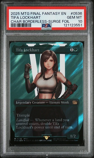 2025 Magic The Gathering Final Fantasy 0536 Tifa Lockhart Character Borderless-surge Foil PSA 10