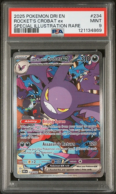 2025 Pokemon Dri En-destined Rivals 234 Team Rocket's Crobat Ex Special Illustration Rare PSA