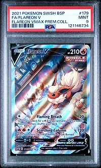 2021 Pokemon Swsh Black Star Promo 179 Full Art/flareon V Flareon Vmax Premium Collection PSA