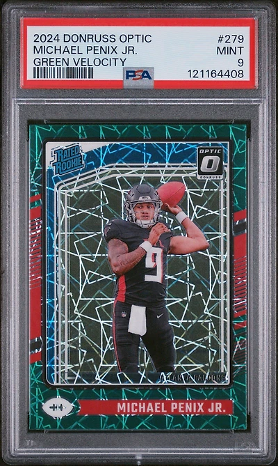 2024 Panini Donruss Optic 279 Michael Penix Jr. Green Velocity PSA