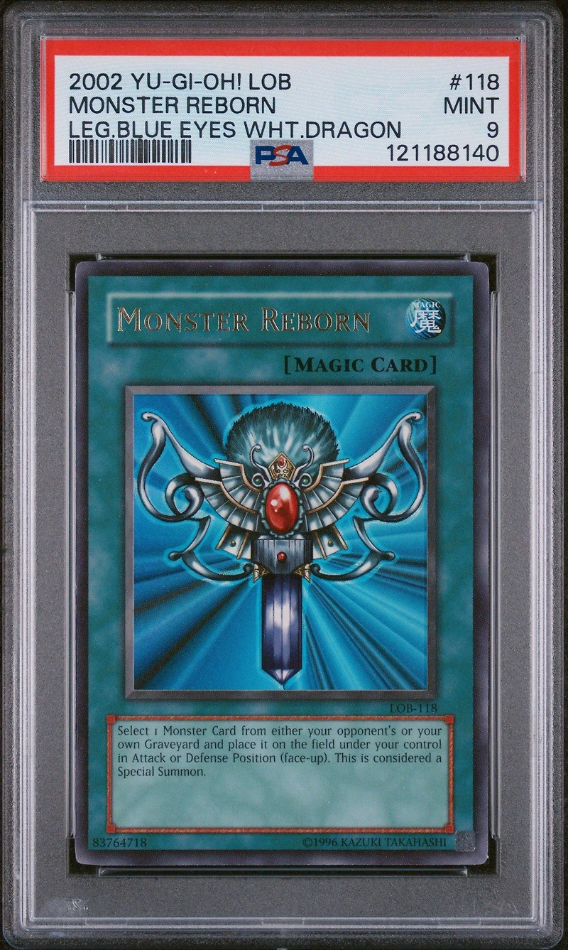 2002 Yu-gi-oh! Lob-legend Of Blue Eyes White Dragon 118 Monster Reborn PSA 9