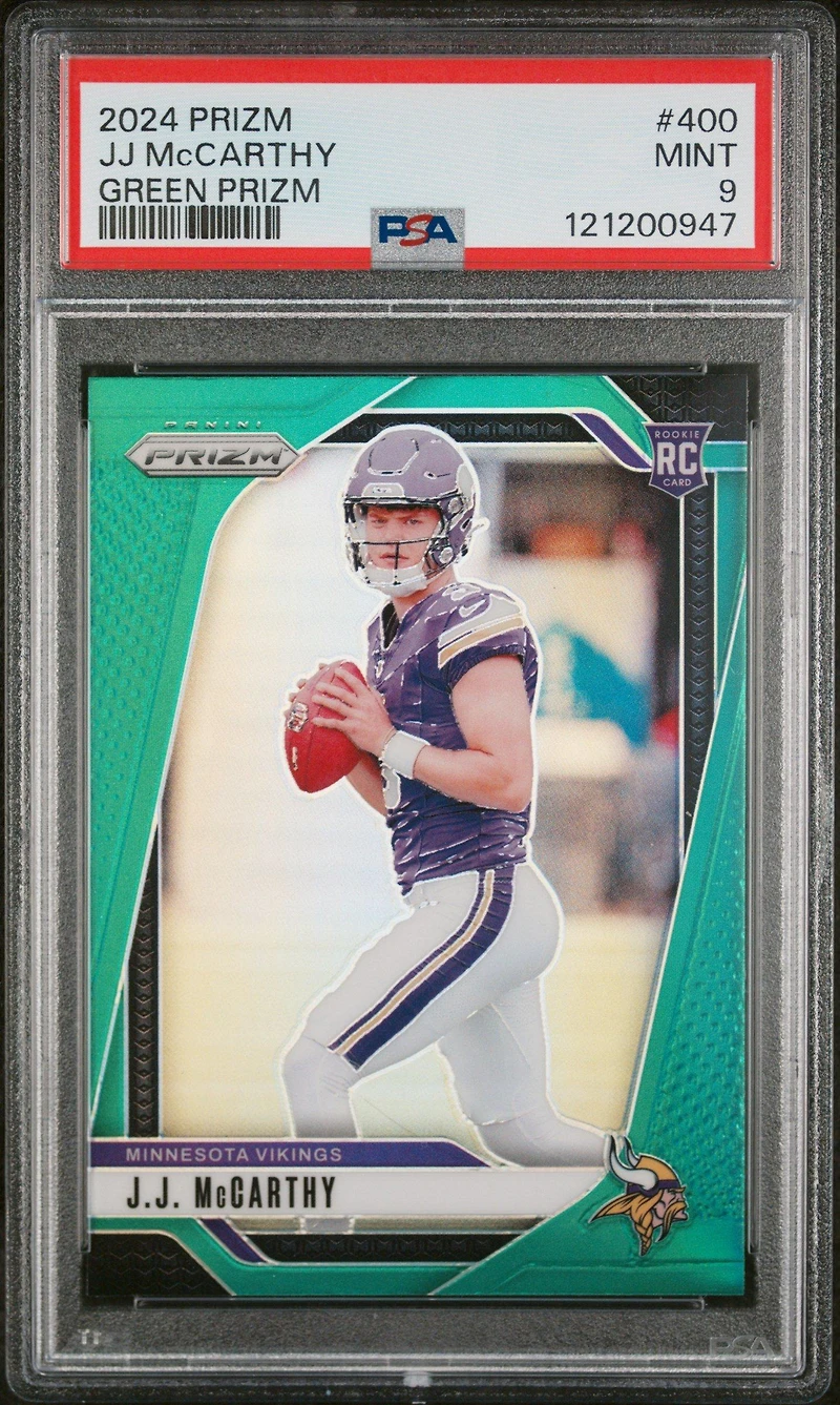 2024 Panini Prizm 400 Jj Mccarthy Green Prizm PSA 9