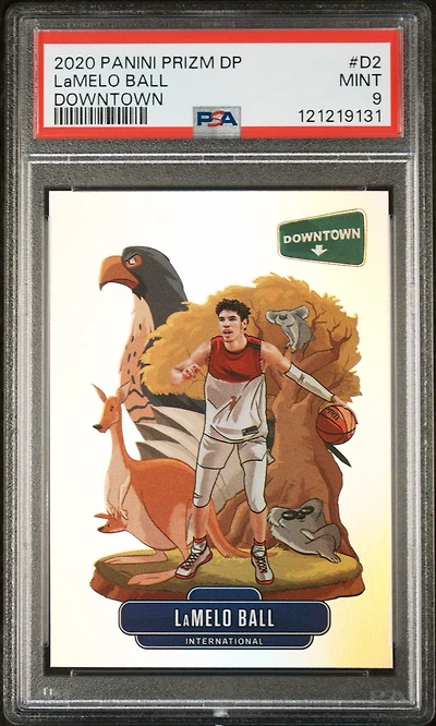 2020 Panini Prizm Draft Picks Downtown D2 Lamelo Ball PSA 9