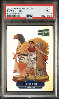 2020 Panini Prizm Draft Picks Downtown D2 Lamelo Ball PSA 9
