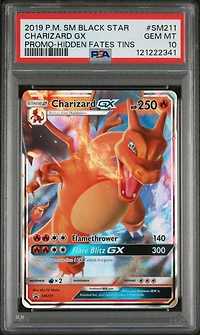 2019 Pokemon Sm Black Star Promo Sm211 Charizard Gx Hidden Fates Tins PSA