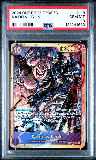 2024 One Piece Op08-two Legends 119 Kaido & Linlin PSA 10
