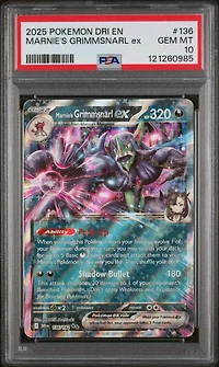 2025 Pokemon Dri En-destined Rivals 136 Marnie's Grimmsnarl Ex PSA 10
