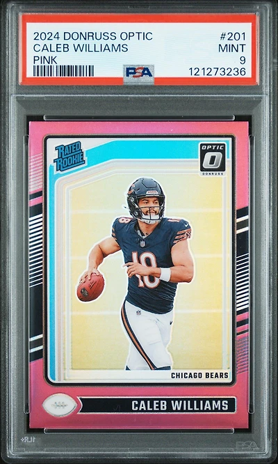 2024 Panini Donruss Optic 201 Caleb Williams Pink PSA 9