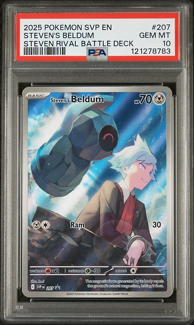 2025 Pokemon Svp En-sv Black Star Promo 207 Steven's Beldum Steven Rival Battle Deck PSA
