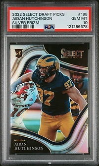 2022 Panini Select Draft Picks 198 Aidan Hutchinson Silver Prizm PSA 10