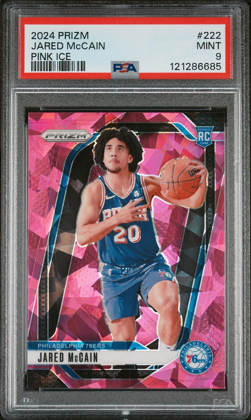 2024 Panini Prizm 222 Jared Mccain Pink Ice PSA 9