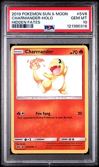 2019 Pokemon Sun & Moon Hidden Fates Sv6 Charmander-holo PSA