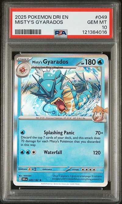 2025 Pokemon Dri En-destined Rivals 049 Misty's Gyarados PSA