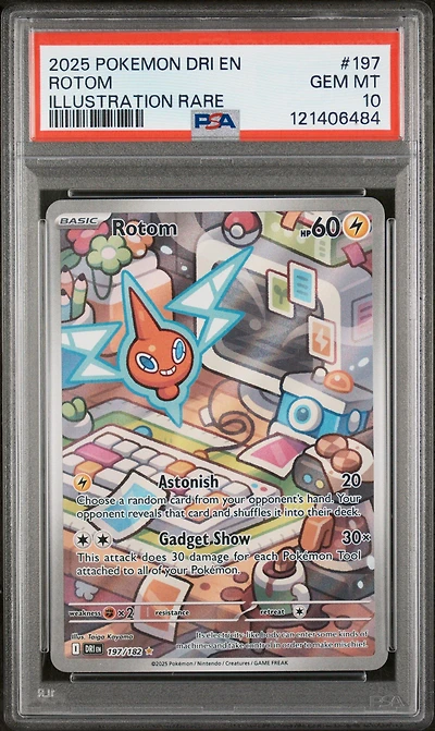 2025 Pokemon Dri En-destined Rivals 197 Rotom Illustration Rare PSA
